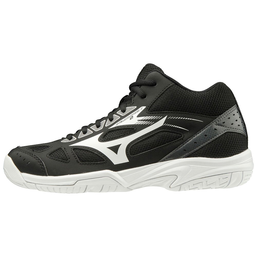 Womens Mizuno Cyclone Speed 2 Mid Volleyball Shoes Black/White/Dark Grey Philippines (CLPYUD876)